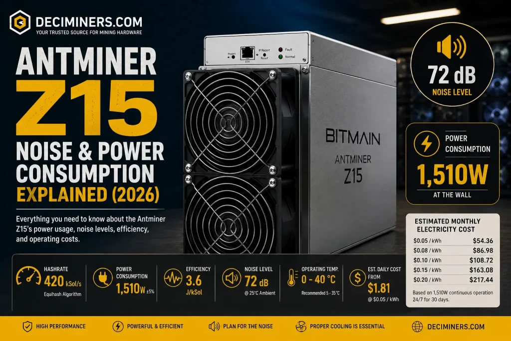Antminer Z15 Noise & Power Consumption Explained